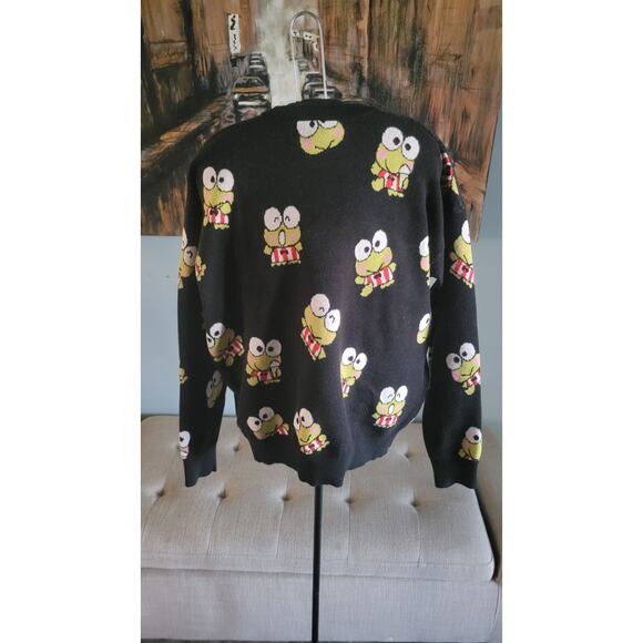 Hello Kitty x Forever 21 Keroppi Sweater Black All Over Print Sanrio 2022... - Picture 2 of 3